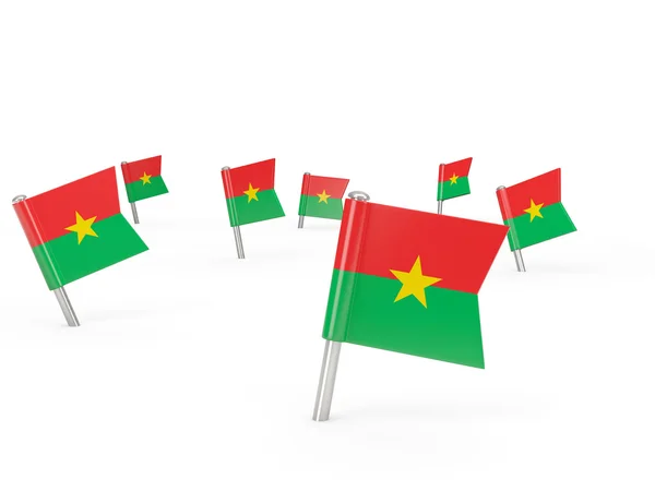 Square pins with flag of burkina faso — Stock Photo, Image