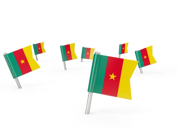 Perni quadrati con bandiera del Camerun — Foto Stock
