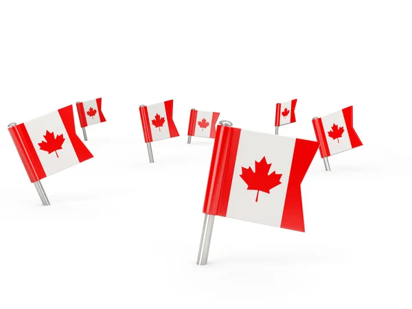 Square pins with flag of canada — Stock Photo, Image