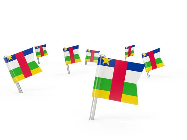 Quadratische Anstecknadeln mit der Flagge der Zentralafrikanischen Republik — Stockfoto