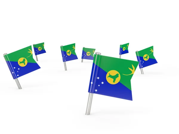 Pinos quadrados com bandeira da ilha de Natal — Fotografia de Stock