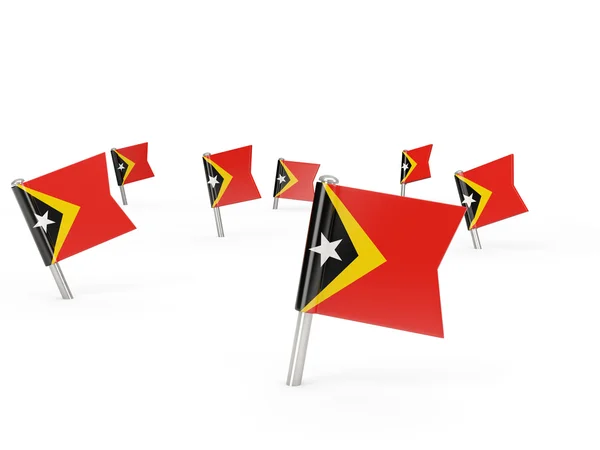 Épingles carrées avec drapeau de timor oriental — Photo