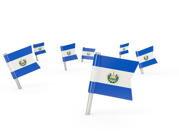 Square pins with flag of el salvador — Stock Photo, Image