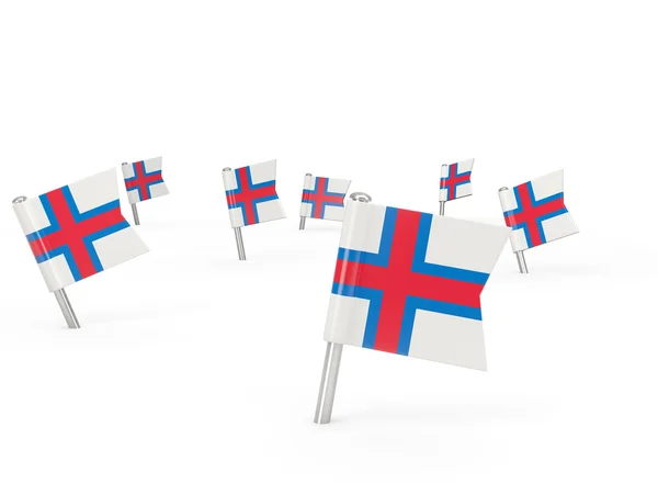 Alfileres cuadrados con bandera de las islas Feroe —  Fotos de Stock