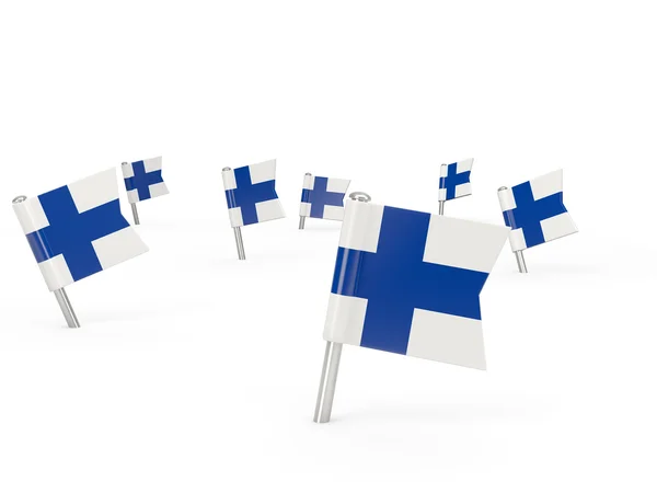Pinos quadrados com bandeira da Finlândia — Fotografia de Stock