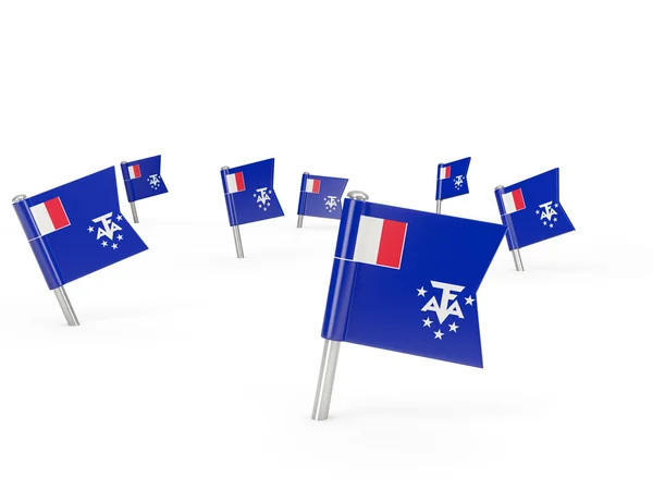 Pinos quadrados com bandeira de territórios franceses do sul — Fotografia de Stock