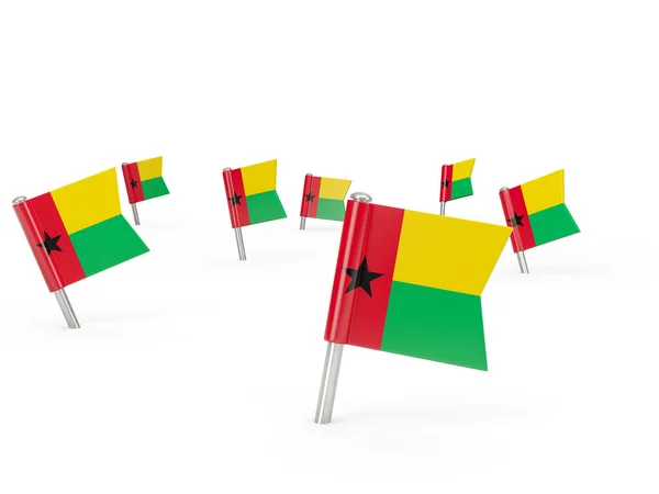 Épingles carrées avec drapeau de Guinée-Bissau — Photo