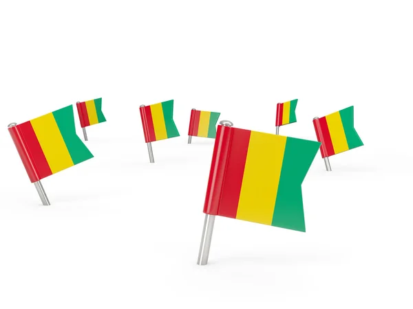 Épingles carrées avec drapeau de Guinée — Photo