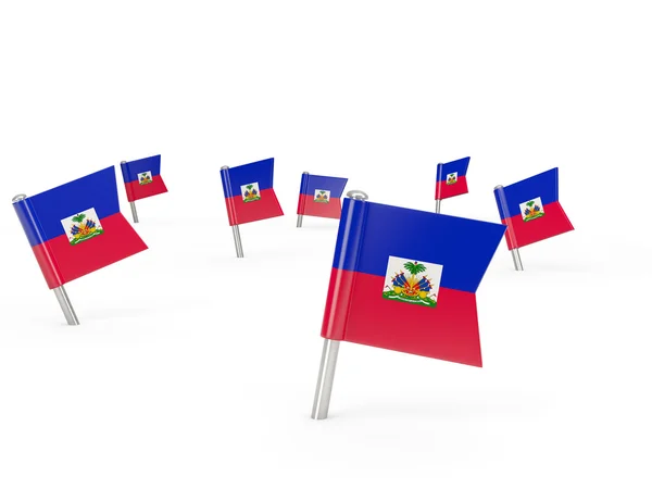 Fyrkantig pins med flagga i haiti — Stockfoto