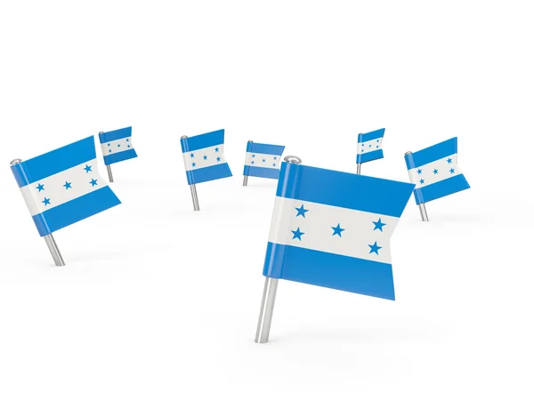 Vierkante pinnen met vlag van honduras — Stockfoto