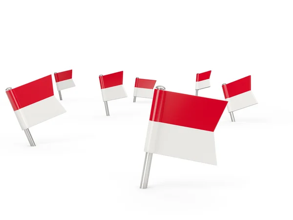 Square pins with flag of indonesia — Stock Photo, Image