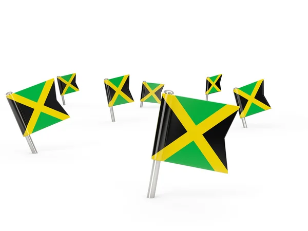 Vierkante pinnen met vlag van jamaica — Stockfoto