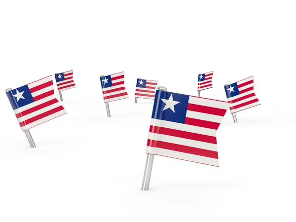 Square pins with flag of liberia — Stock Photo, Image