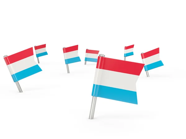 Pines cuadrados con bandera de luxembourg —  Fotos de Stock
