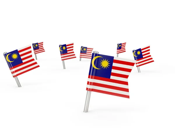 Квадратні штифти з прапором Малайзії — стокове фото
