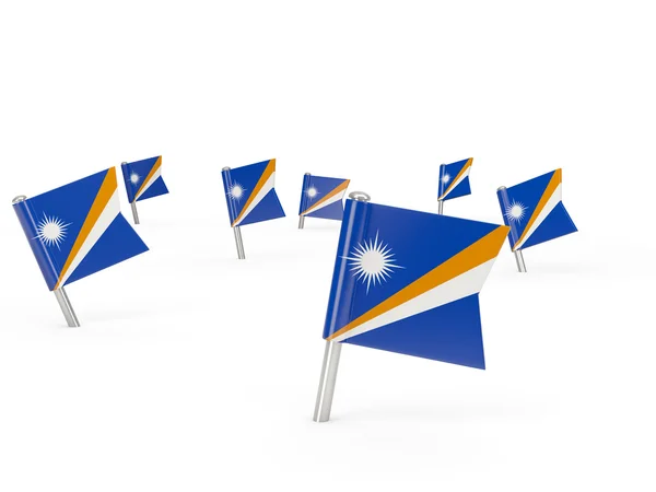 Spille quadrate con bandiera delle isole Marshall — Foto Stock
