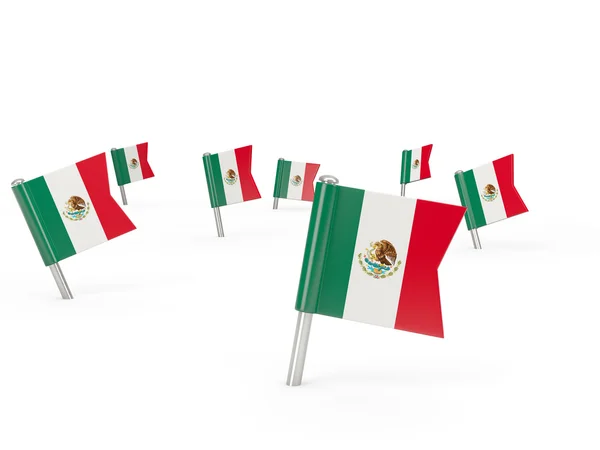 Alfileres cuadrados con bandera de México —  Fotos de Stock