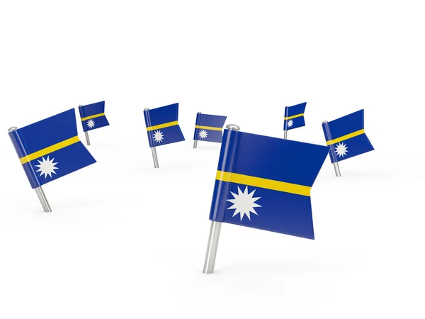 Nauru Cumhuriyeti bayrağı ile kare pimleri — Stok fotoğraf
