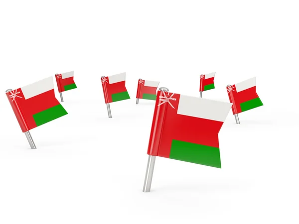 Square pins with flag of oman — Stock Photo, Image