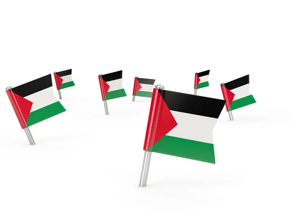 Vierkante pinnen met vlag van Palestijns gebied — Stockfoto
