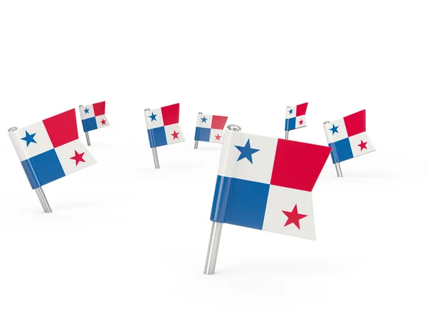 Square pins with flag of panama — Stock Photo, Image