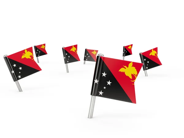Épingles carrées avec drapeau de papouasie nouvelle Guinée — Photo