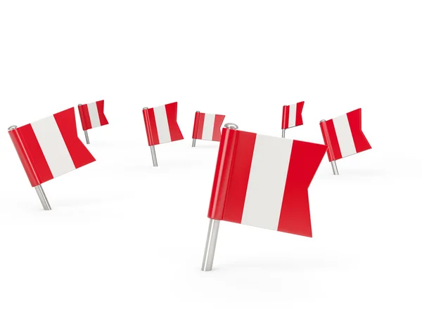 Pinos quadrados com bandeira de peru — Fotografia de Stock