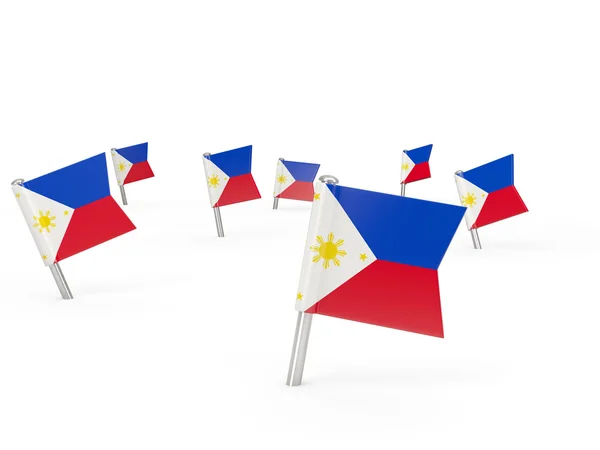 Square pins with flag of philippines — Stock Photo, Image