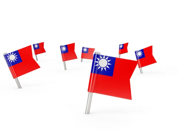 Vierkante pinnen met vlag van Republiek china — Stockfoto