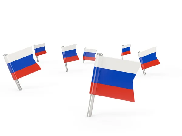 ロシアの旗とスクエア ・ ピン — ストック写真