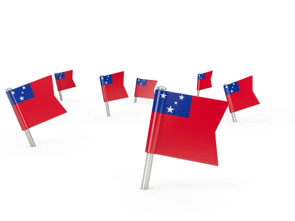 Pinos quadrados com bandeira de samoa — Fotografia de Stock