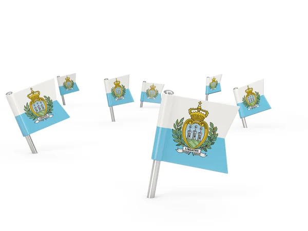 Square pins with flag of san marino — Stock Photo, Image