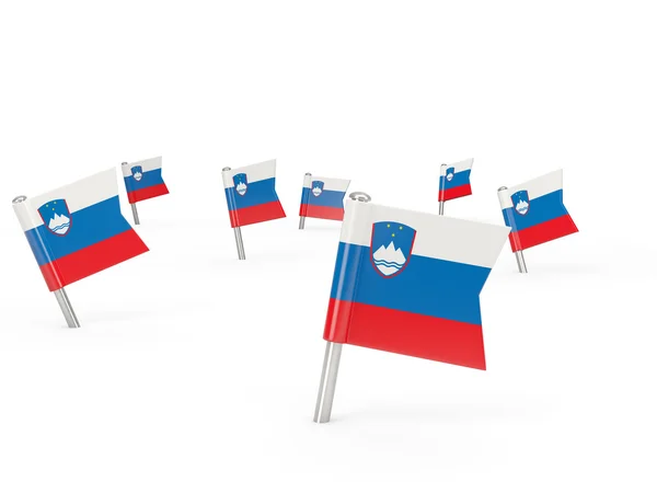 Épingles carrées avec drapeau de la slovenia — Photo