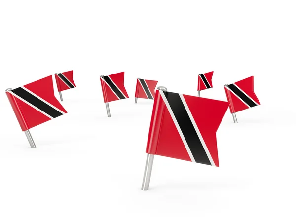 Pinos quadrados com bandeira de trinidad e tobago — Fotografia de Stock