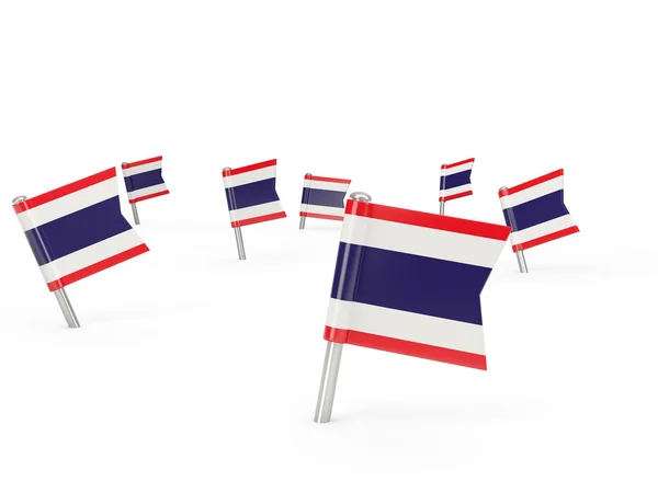 Fyrkantig pins med flagga thailand — Stockfoto