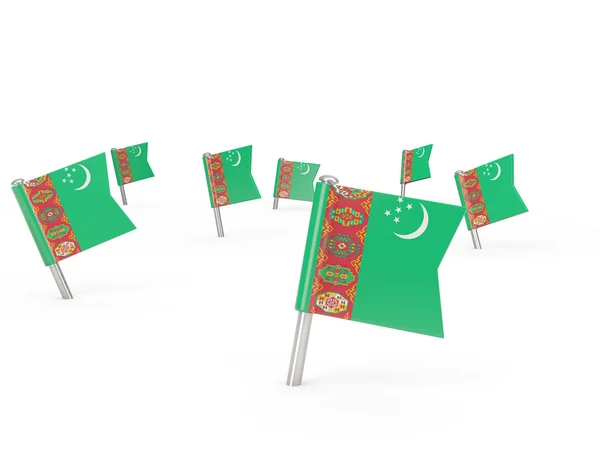 トルクメニスタンの旗とスクエア ・ ピン — ストック写真