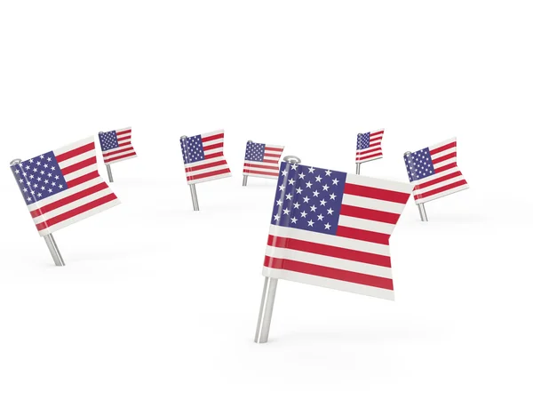 Čtvercové sloupky s vlajkou Spojených států amerických — Stock fotografie
