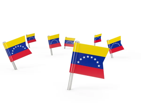 Square pins with flag of venezuela — Stock Photo, Image