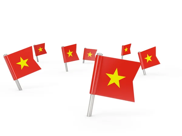 Квадратные булавки с флагом Вьетнама — стоковое фото