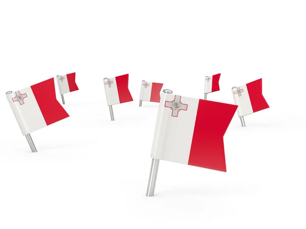 Square pins with flag of malta — Stock Photo, Image