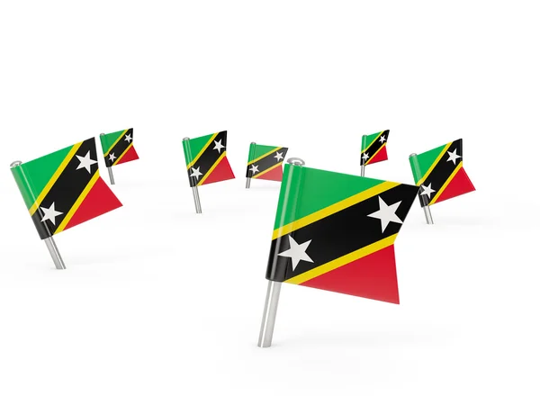 Quadratische Anstecknadeln mit Flagge von Saint Kitts und Nevis lizenzfreie Stockbilder