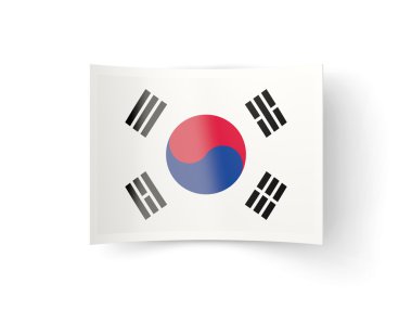 Güney Kore bayrağı ile bükülmüş simgesi