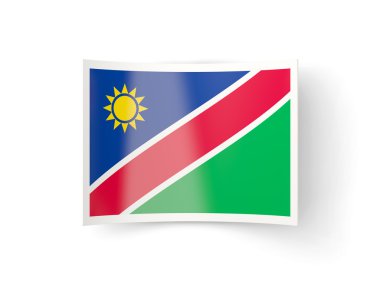 Namibya Cumhuriyeti bayrağı ile bükülmüş simgesi