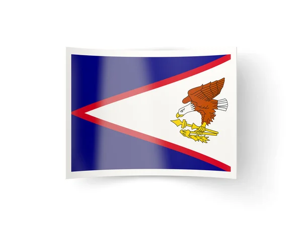 Bent icon with flag of american samoa — Stock Photo, Image