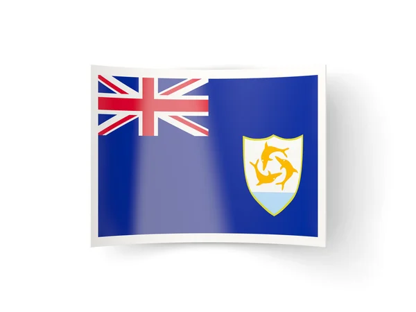 Gebogen pictogram met de vlag van anguilla — Stockfoto