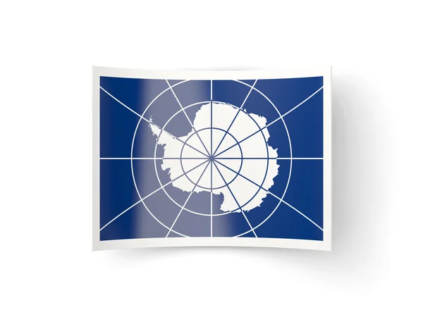 Ohnuté ikona s příznakem Antarktidy — Stock fotografie