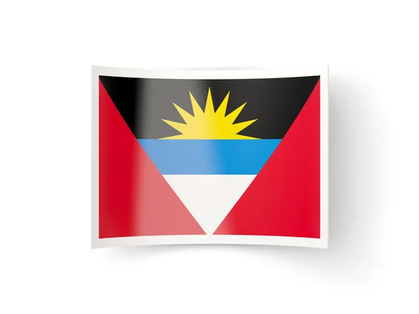 Bent icon with flag of antigua and barbuda — Stock Photo, Image