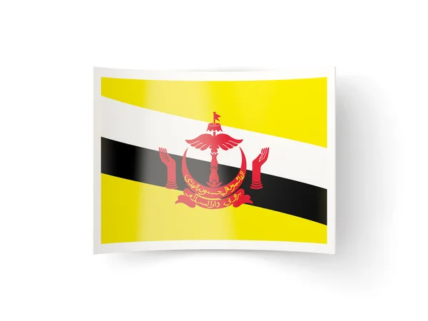 Bent icon with flag of brunei — Stock Photo, Image