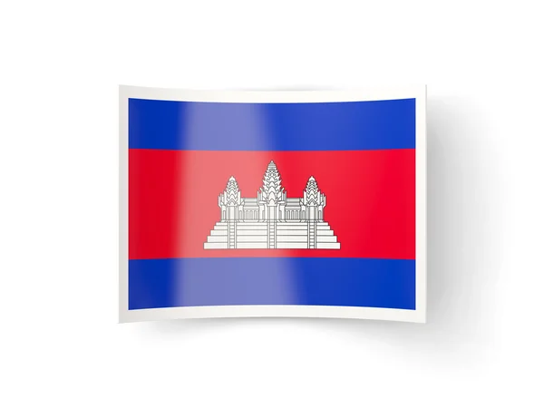 Ícone curvado com bandeira de cambodia — Fotografia de Stock