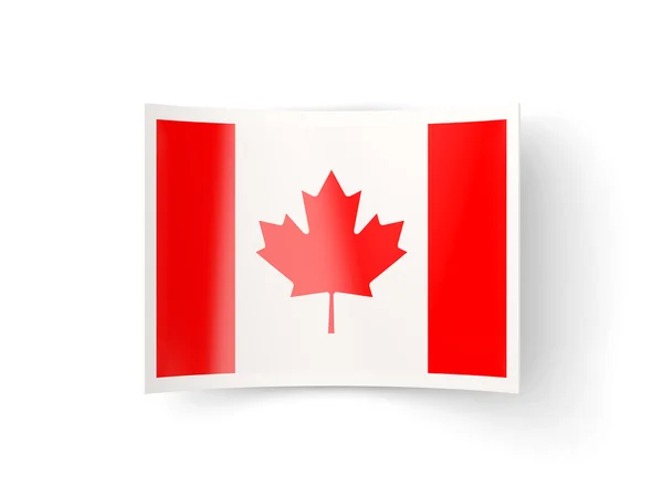 Ícone curvado com bandeira do Canadá — Fotografia de Stock